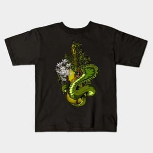 Wonderful violin with awesome snake and flowers Kids T-Shirt